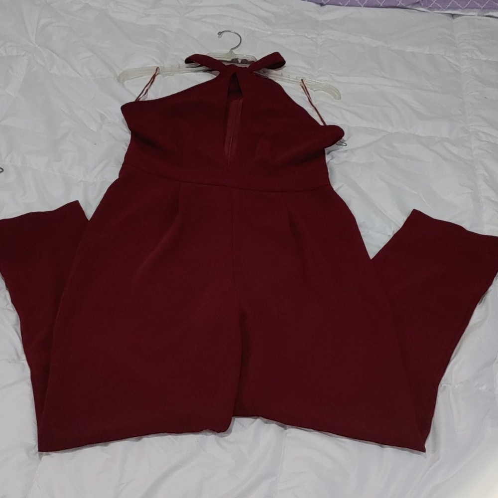 Beautiful BY THE WAY M Burgundy Jumpsuit